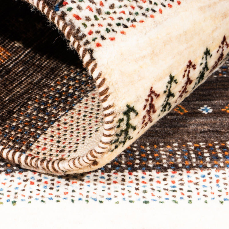 Gabbeh Tapijt - Loribaft Perzisch - Koninklijke - 128 x 81 cm - grijs