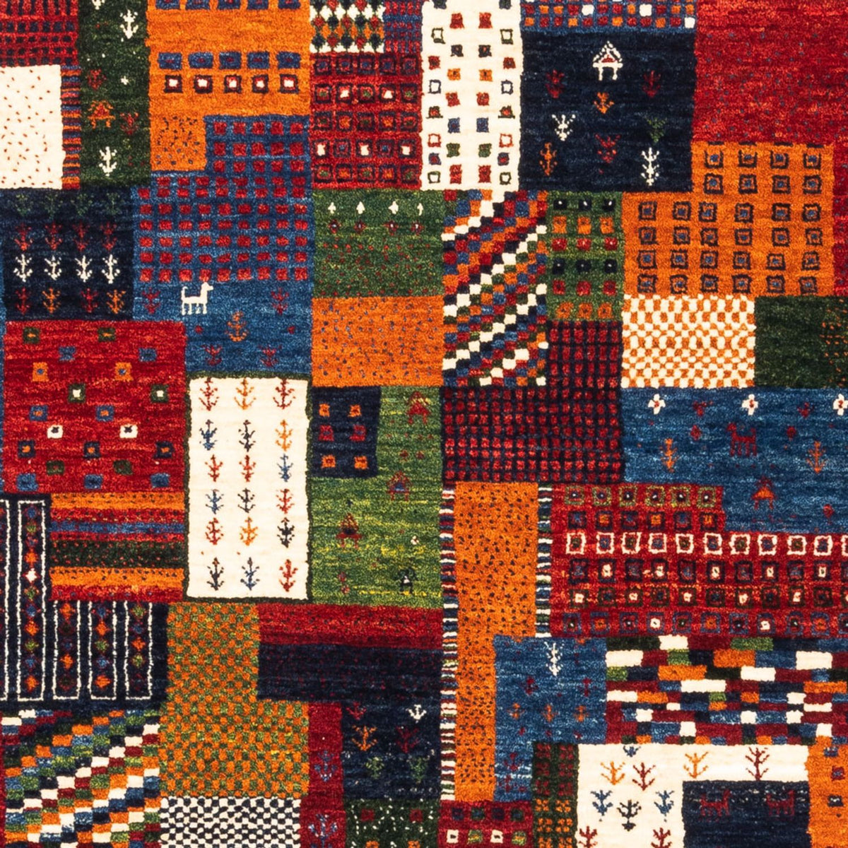 Gabbeh Tapijt - Loribaft Perzisch - Koninklijke vierkant  - 129 x 120 cm - veelkleurig