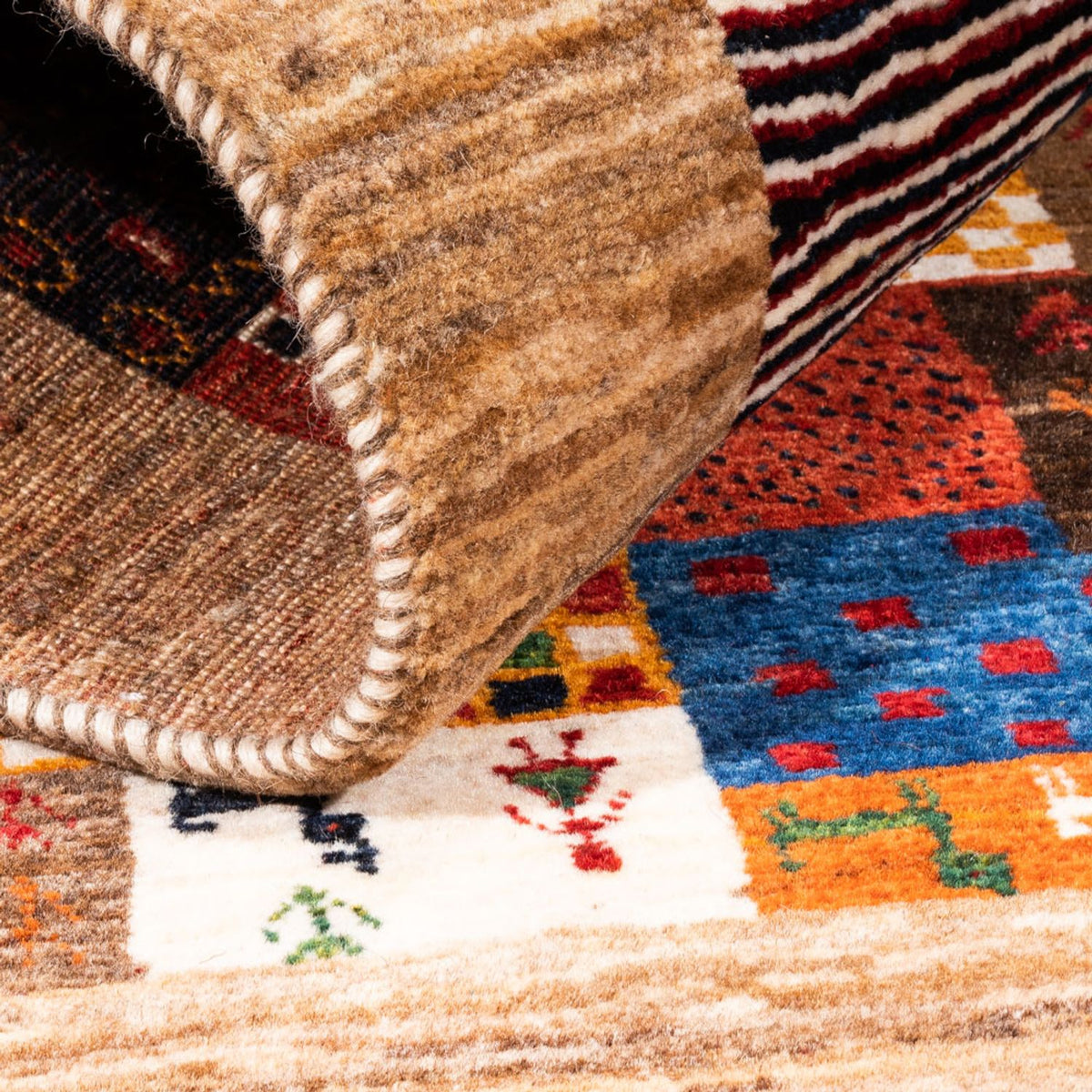 Gabbeh Tapijt - Loribaft Perzisch - Koninklijke - 145 x 89 cm - veelkleurig