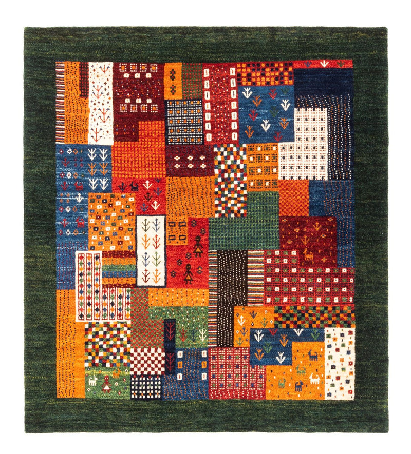 Gabbeh Tapijt - Loribaft Perzisch - Koninklijke - 130 x 122 cm - veelkleurig