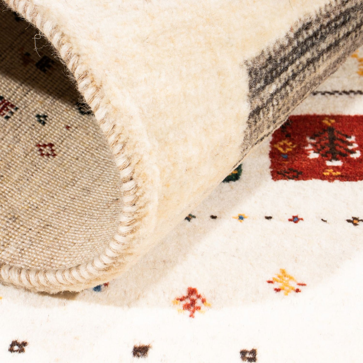 Gabbeh Tapijt - Loribaft Perzisch - Koninklijke - 122 x 78 cm - crème