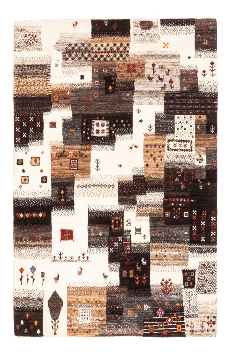 Gabbeh Tapijt - Loribaft Perzisch - Koninklijke - 126 x 85 cm - grijs