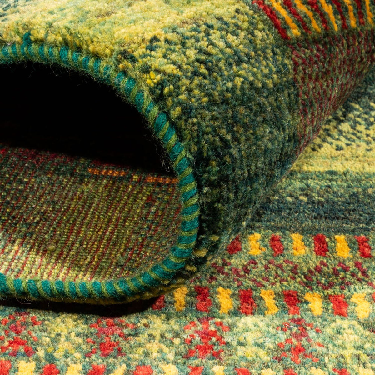 Gabbeh Tapijt - Loribaft Perzisch - Koninklijke - 192 x 165 cm - groen