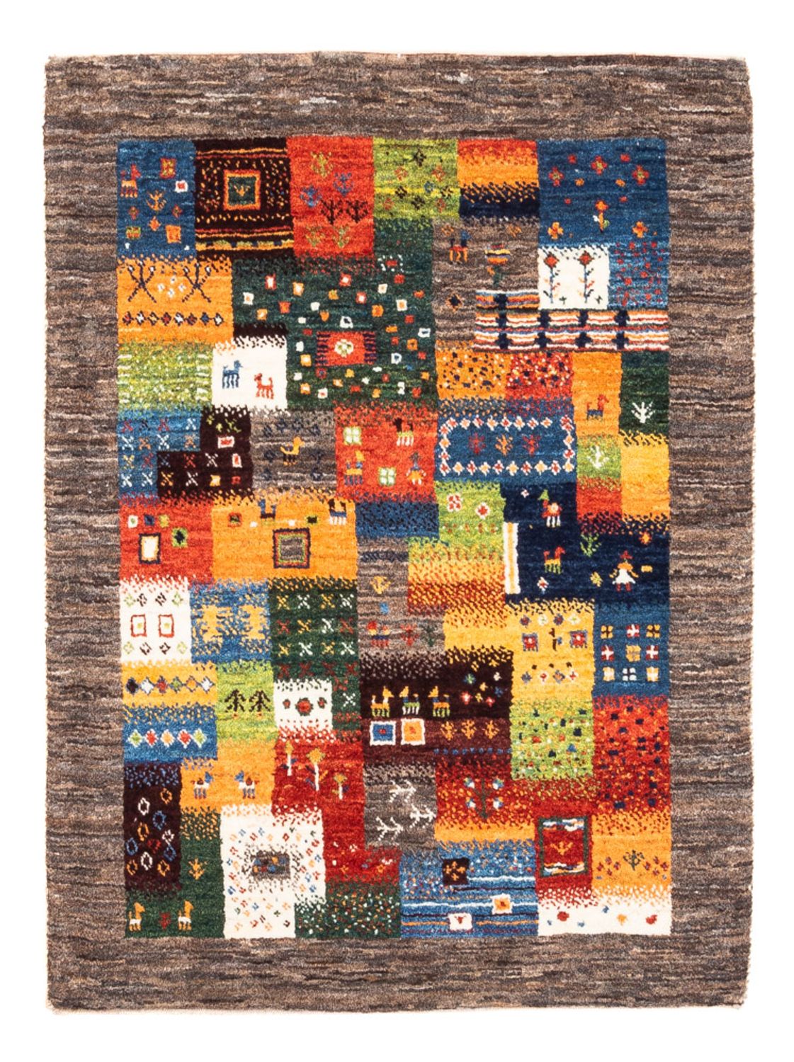 Gabbeh Tapijt - Loribaft Perzisch - Koninklijke - 106 x 81 cm - veelkleurig