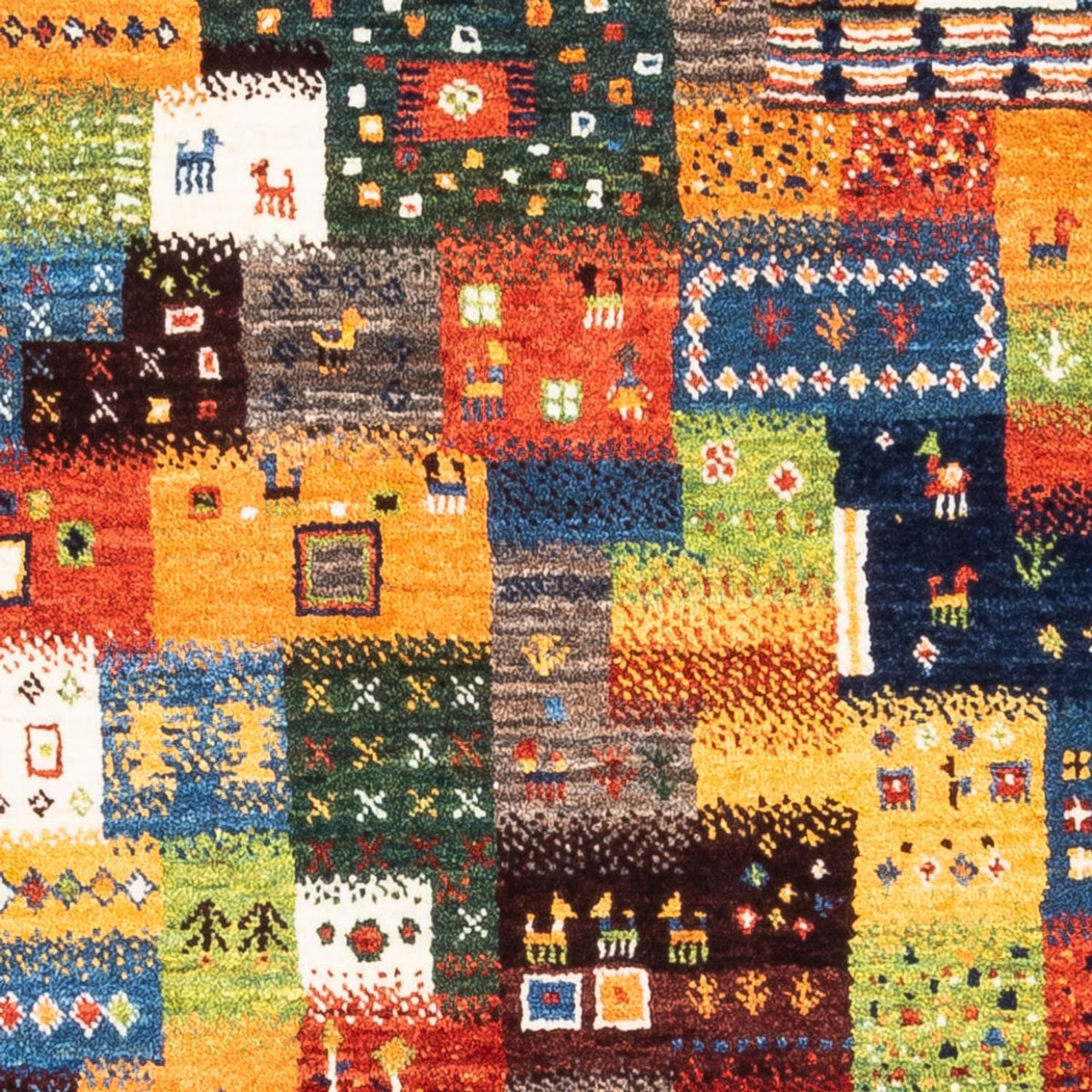 Gabbeh Tapijt - Loribaft Perzisch - Koninklijke - 106 x 81 cm - veelkleurig