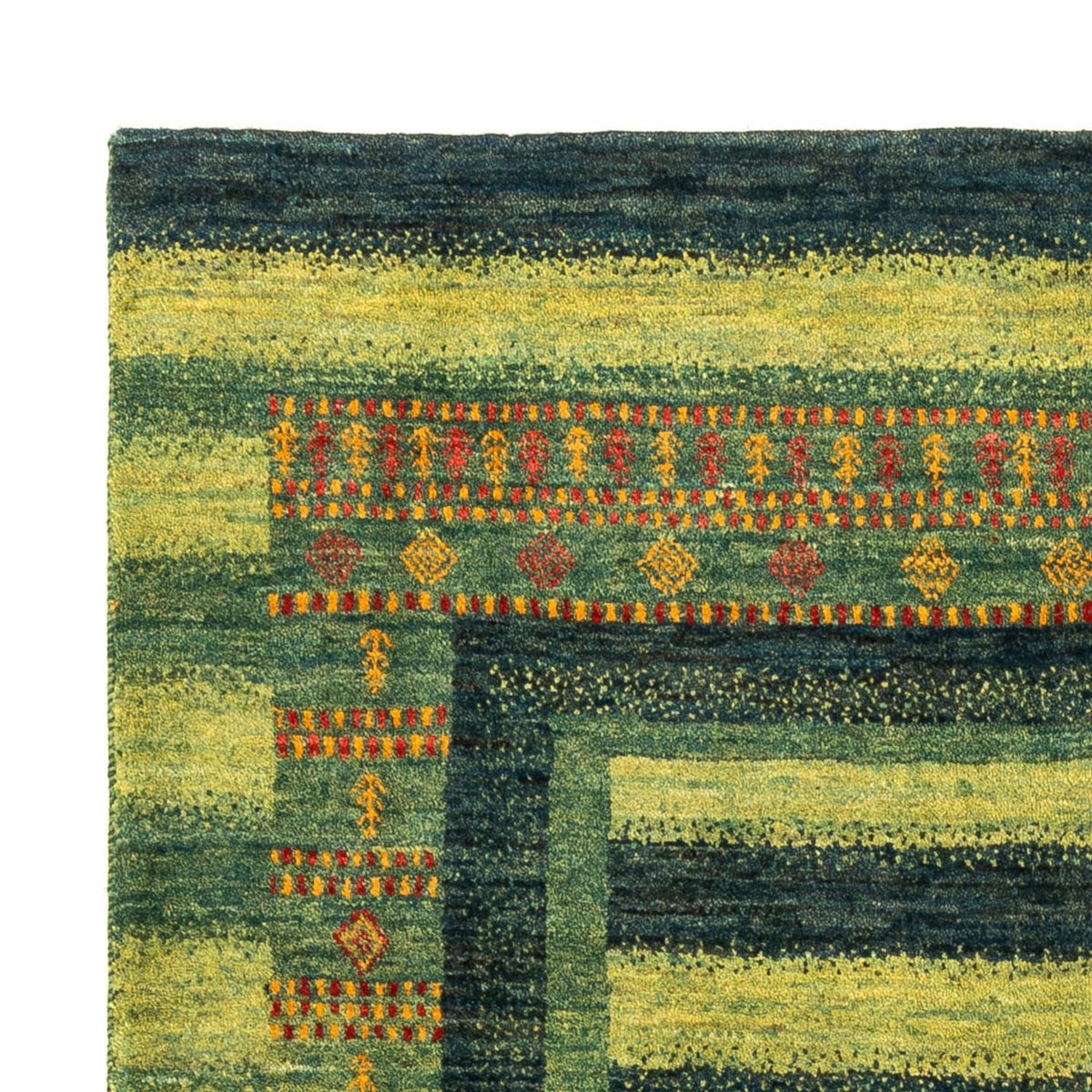Gabbeh Tapijt - Loribaft Perzisch - Koninklijke - 206 x 152 cm - groen