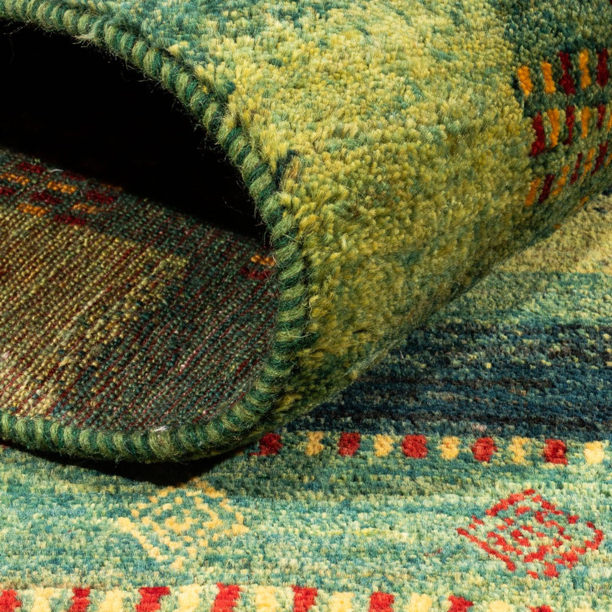 Gabbeh Tapijt - Loribaft Perzisch - Koninklijke - 206 x 152 cm - groen