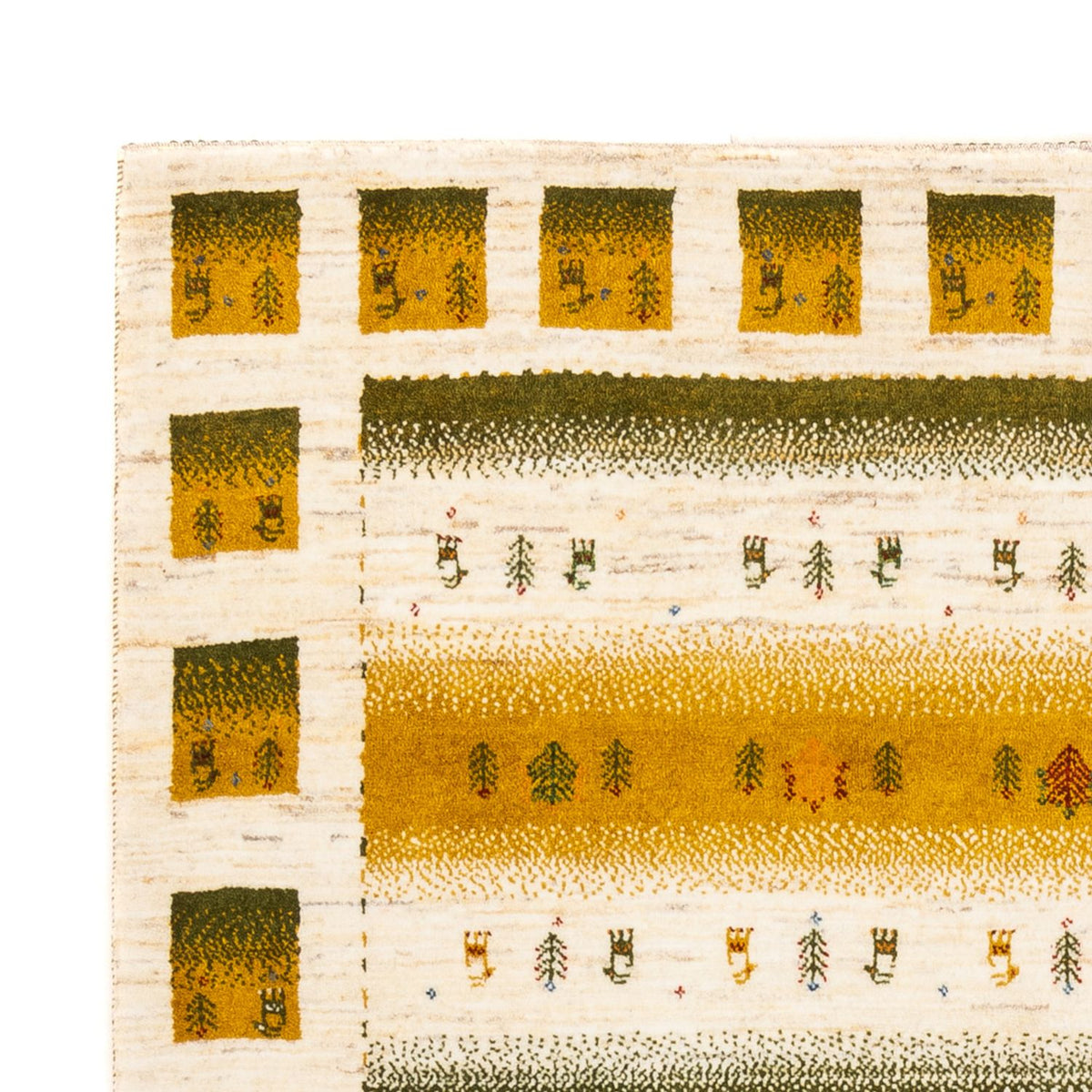 Gabbeh Tapijt - Loribaft Perzisch - 203 x 158 cm - natuur