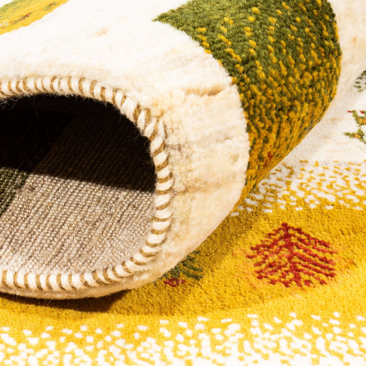 Gabbeh Tapijt - Loribaft Perzisch - 203 x 158 cm - natuur