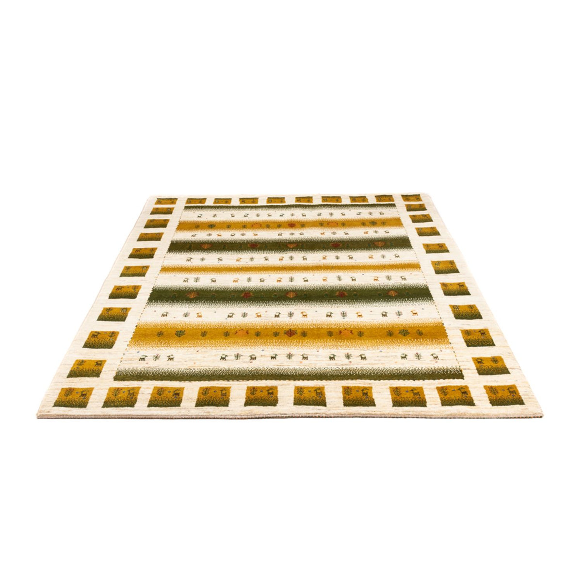 Gabbeh Tapijt - Loribaft Perzisch - 203 x 158 cm - natuur