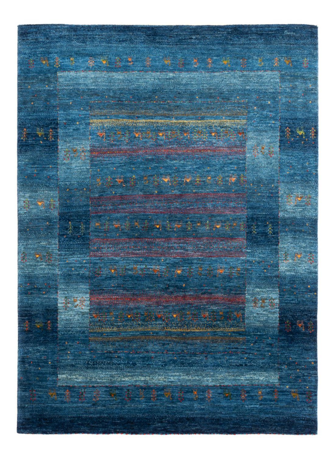 Gabbeh Tapijt - Loribaft Perzisch - 200 x 147 cm - blauw