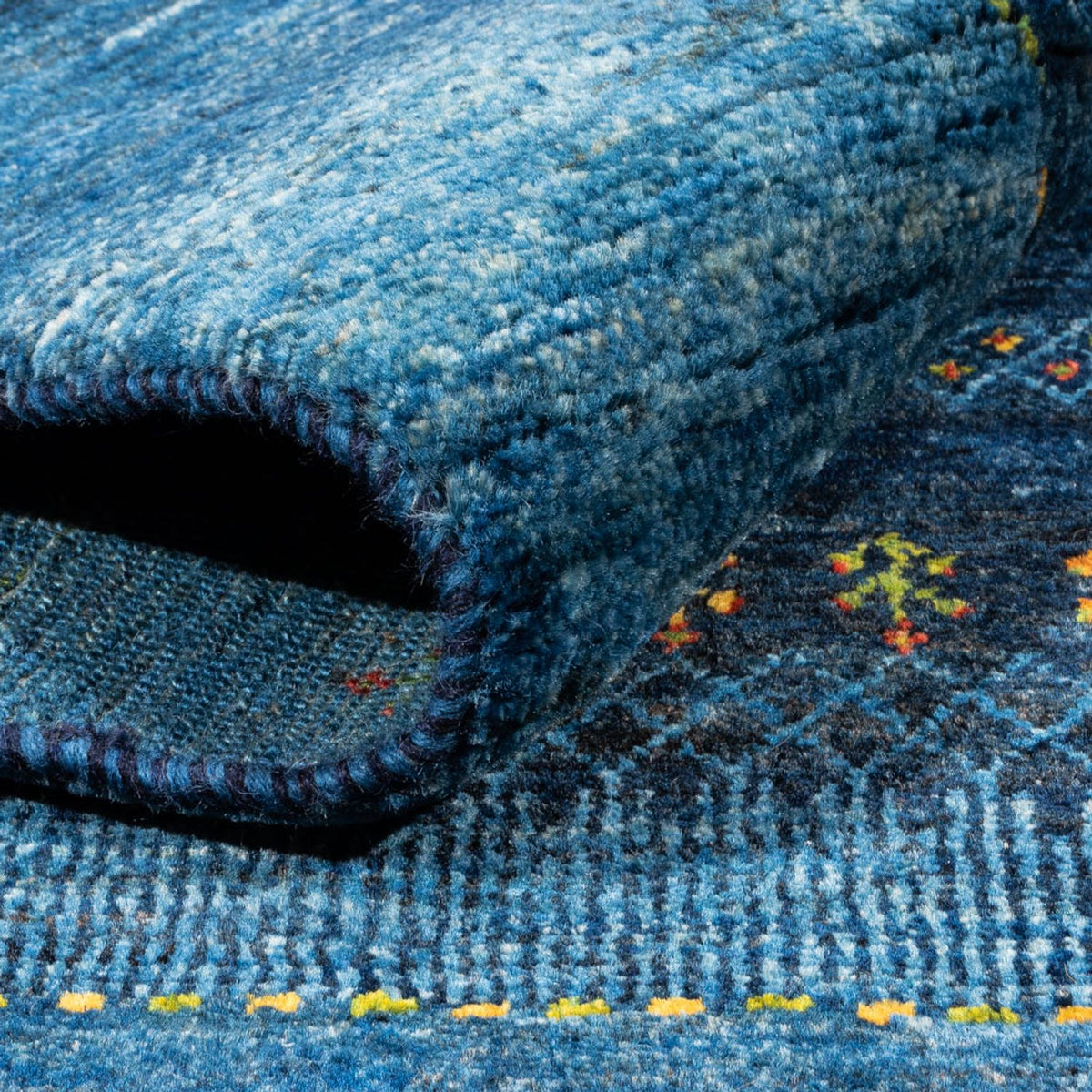 Gabbeh Tapijt - Loribaft Perzisch - 209 x 160 cm - blauw