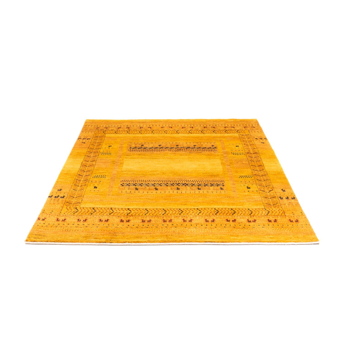 Gabbeh Tapijt - Loribaft Perzisch - Koninklijke - 198 x 152 cm - goud