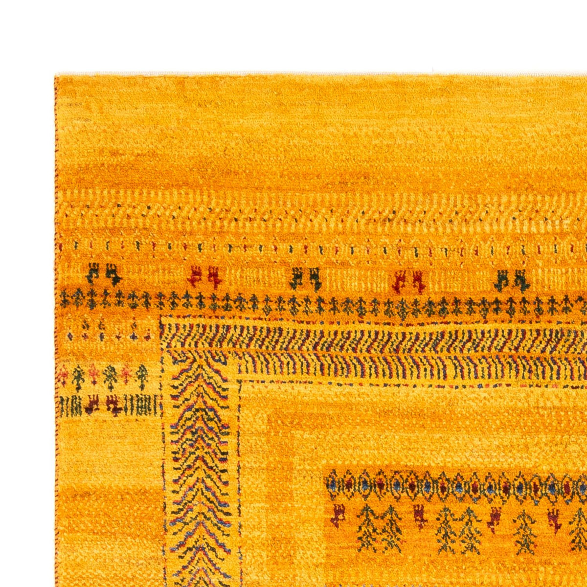 Gabbeh Tapijt - Loribaft Perzisch - Koninklijke - 205 x 144 cm - goud