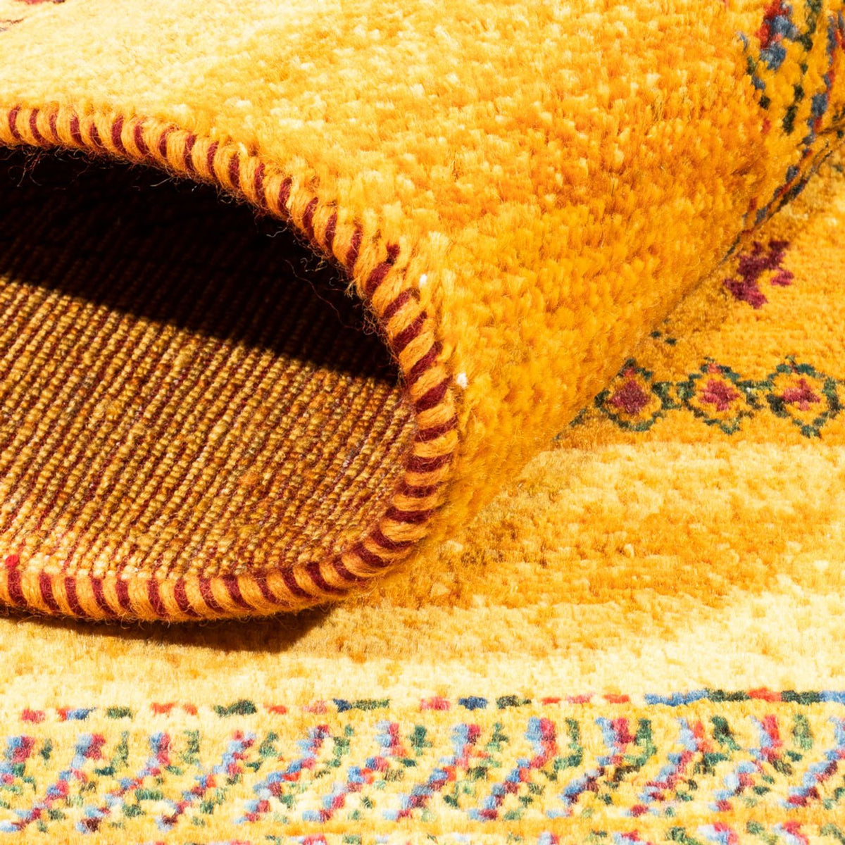 Gabbeh Tapijt - Loribaft Perzisch - Koninklijke - 205 x 144 cm - goud