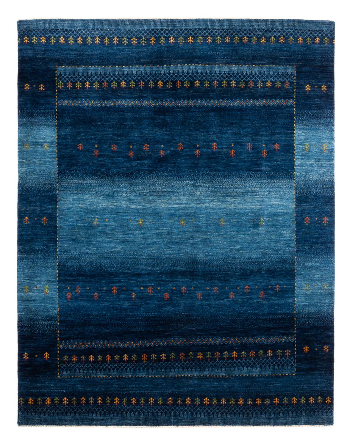 Gabbeh Tapijt - Loribaft Perzisch - 207 x 157 cm - blauw