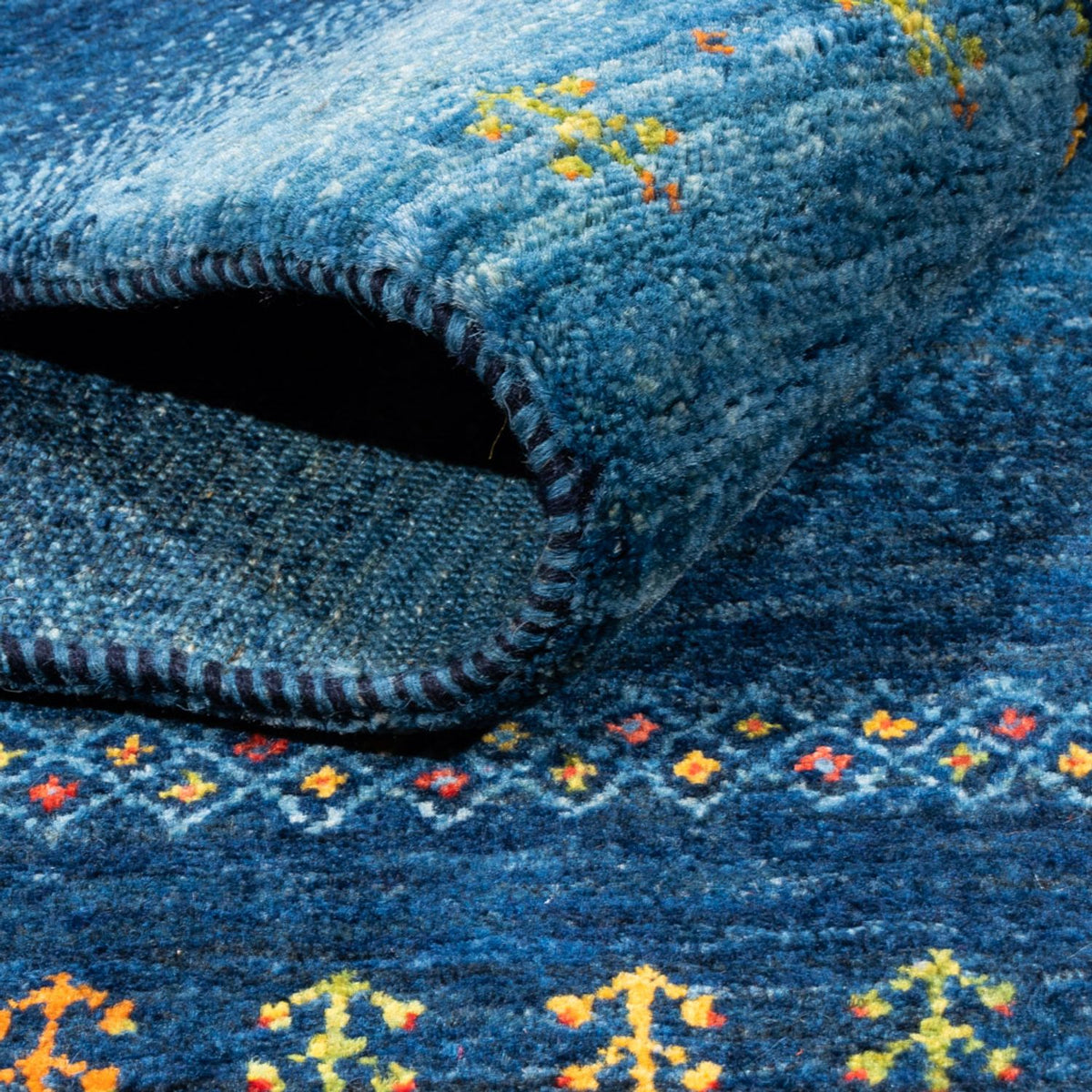 Gabbeh Tapijt - Loribaft Perzisch - 207 x 157 cm - blauw