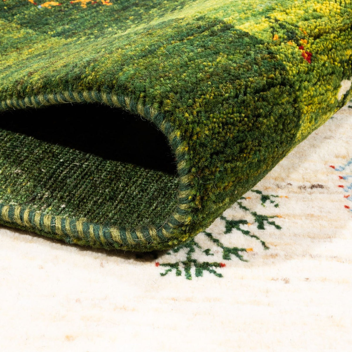 Gabbeh Tapijt - Loribaft Perzisch - 197 x 155 cm - groen