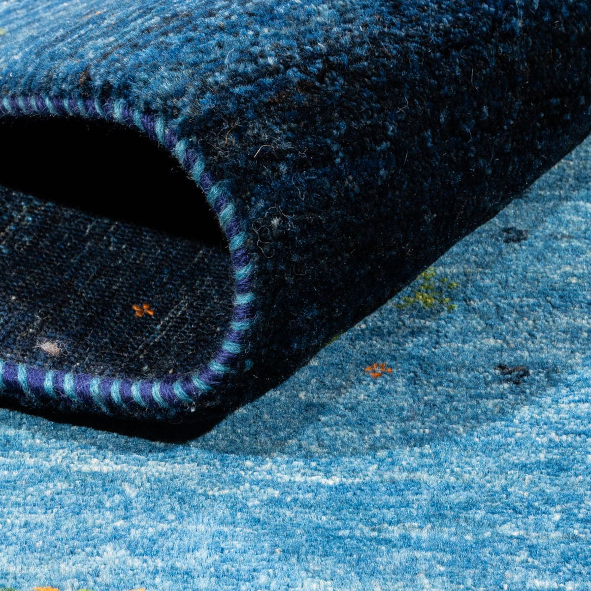 Gabbeh Tapijt - Loribaft Perzisch - 209 x 152 cm - blauw