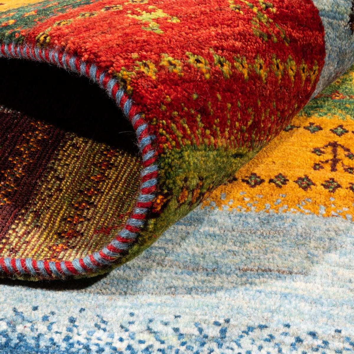 Gabbeh Tapijt - Loribaft Perzisch - Koninklijke - 190 x 147 cm - blauw