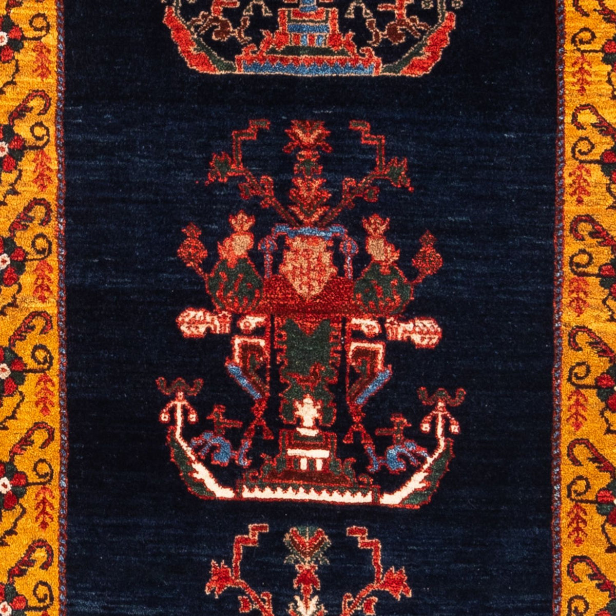 Loper Gabbeh tapijt - Perzisch - 253 x 84 cm - donkerblauw