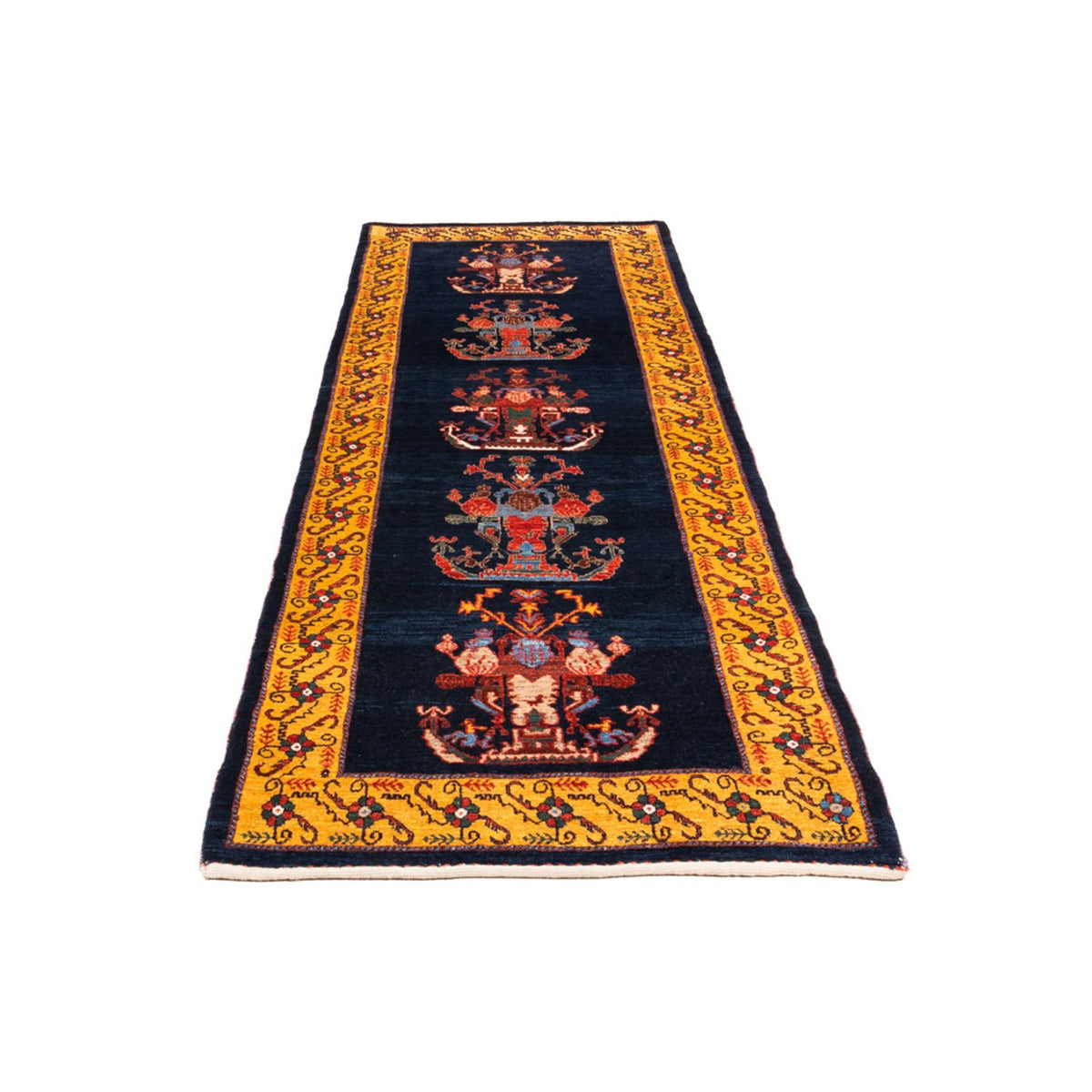 Loper Gabbeh tapijt - Perzisch - 253 x 84 cm - donkerblauw