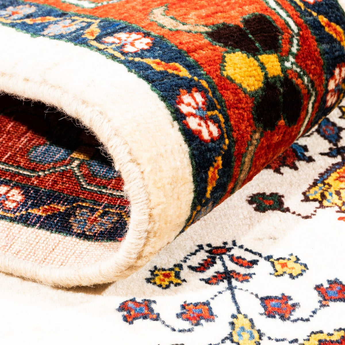 Gabbeh tapijt - Perzisch - 194 x 127 cm - crème