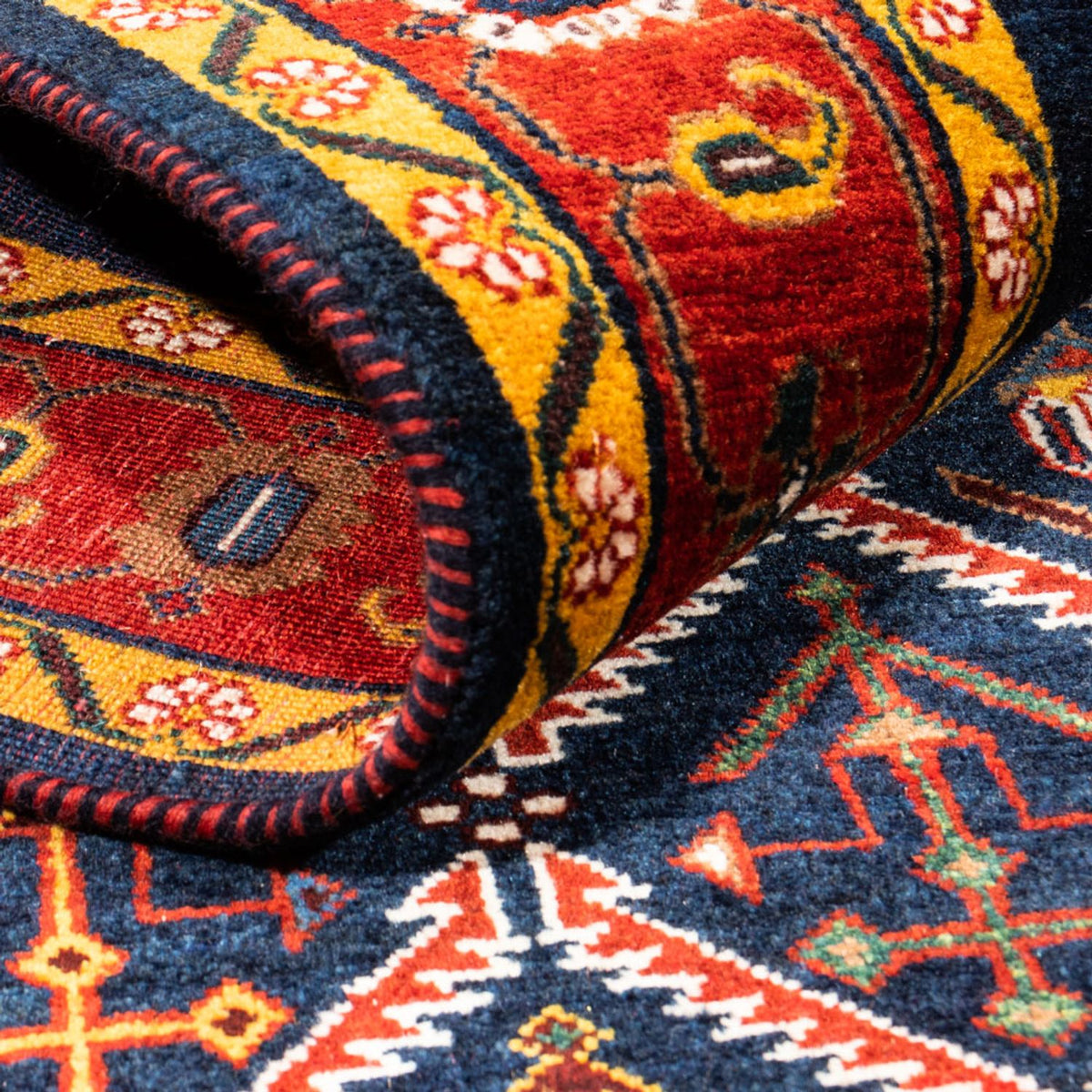 Gabbeh tapijt - Perzisch - 205 x 143 cm - donkerblauw