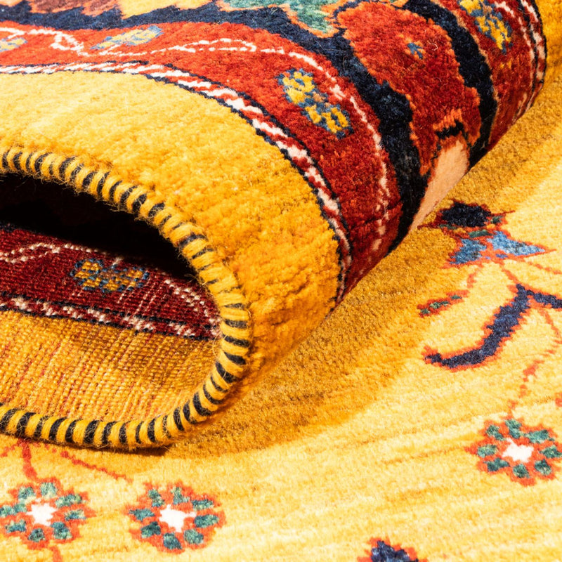 Gabbeh tapijt - Perzisch - 198 x 149 cm - goud