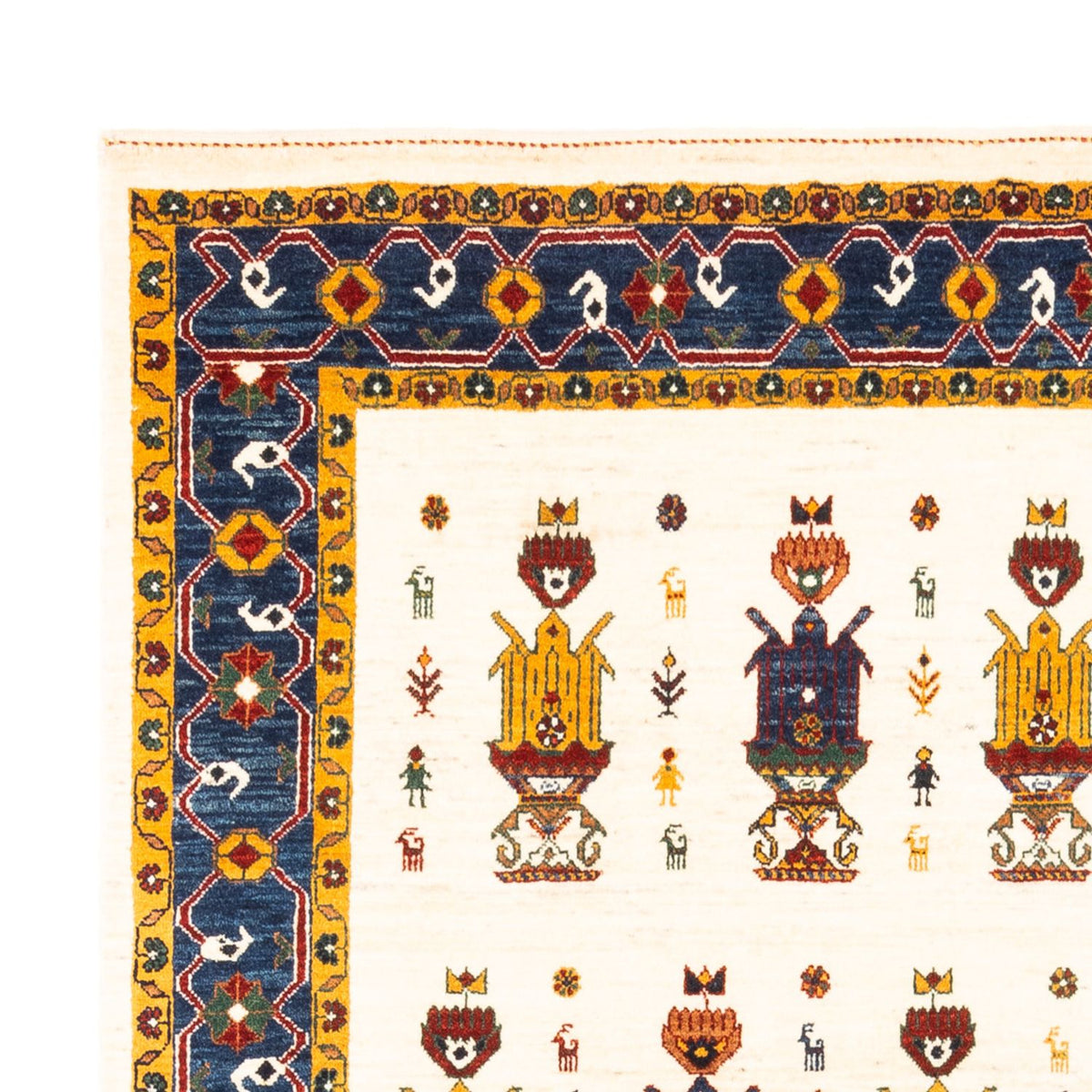 Gabbeh tapijt - Perzisch - 221 x 154 cm - crème