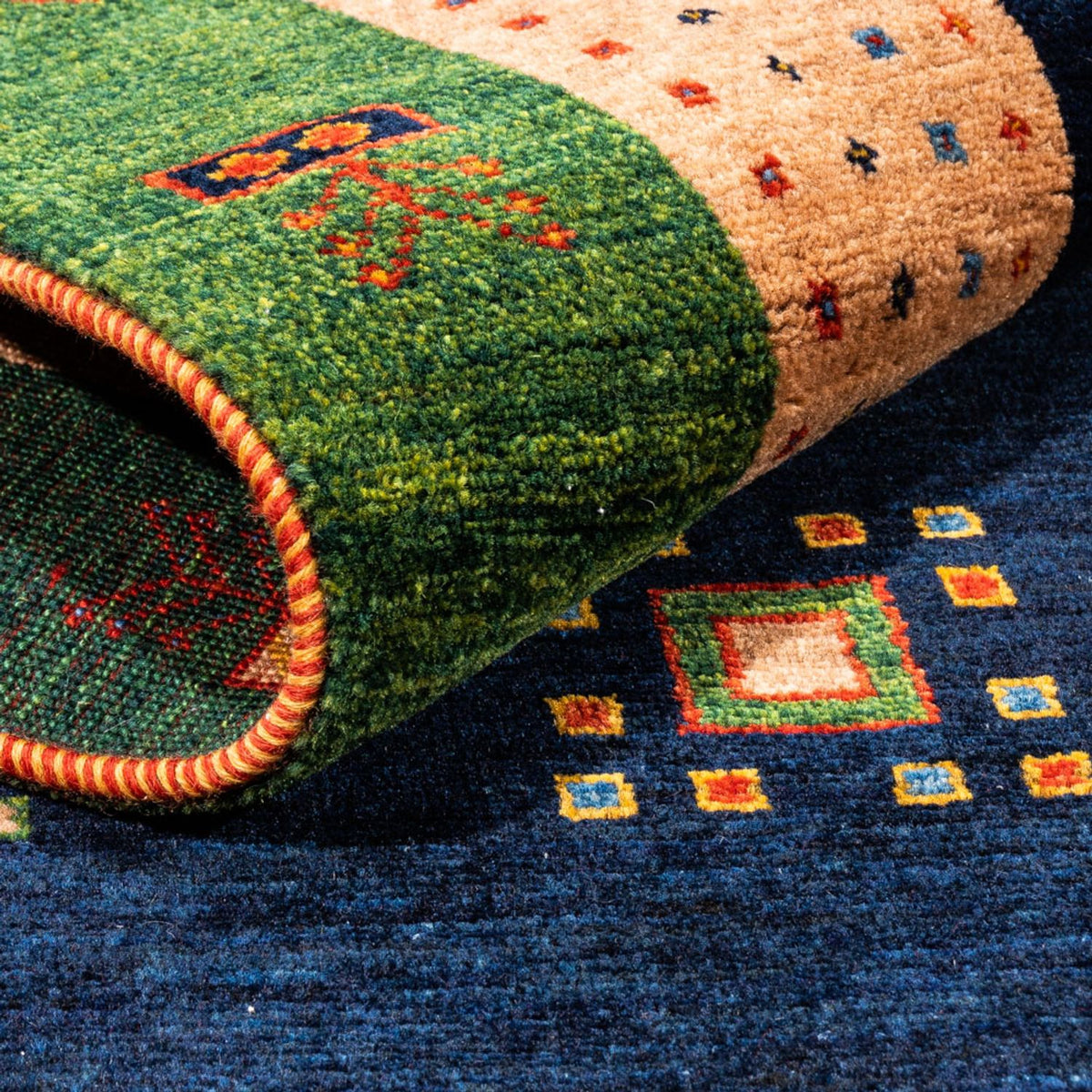 Loper Gabbeh tapijt - Perzisch - 202 x 82 cm - donkerblauw