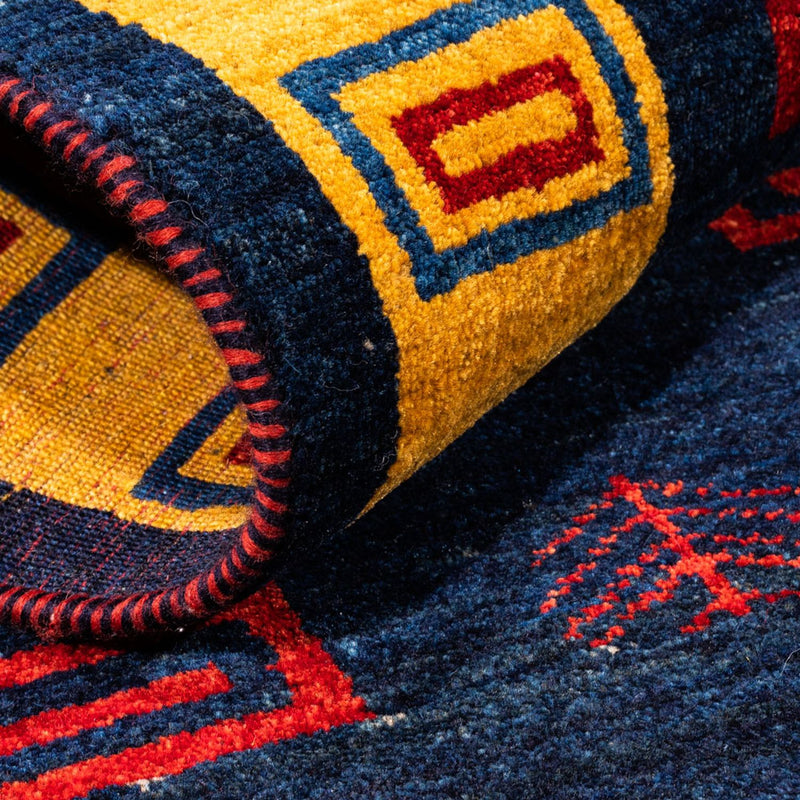 Loper Gabbeh tapijt - Perzisch - 200 x 82 cm - donkerblauw