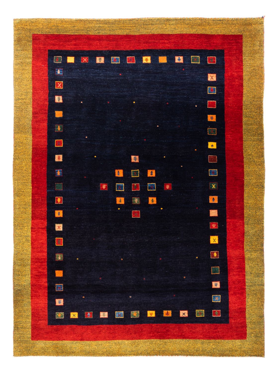 Gabbeh tapijt - Perzisch - 216 x 158 cm - donkerblauw