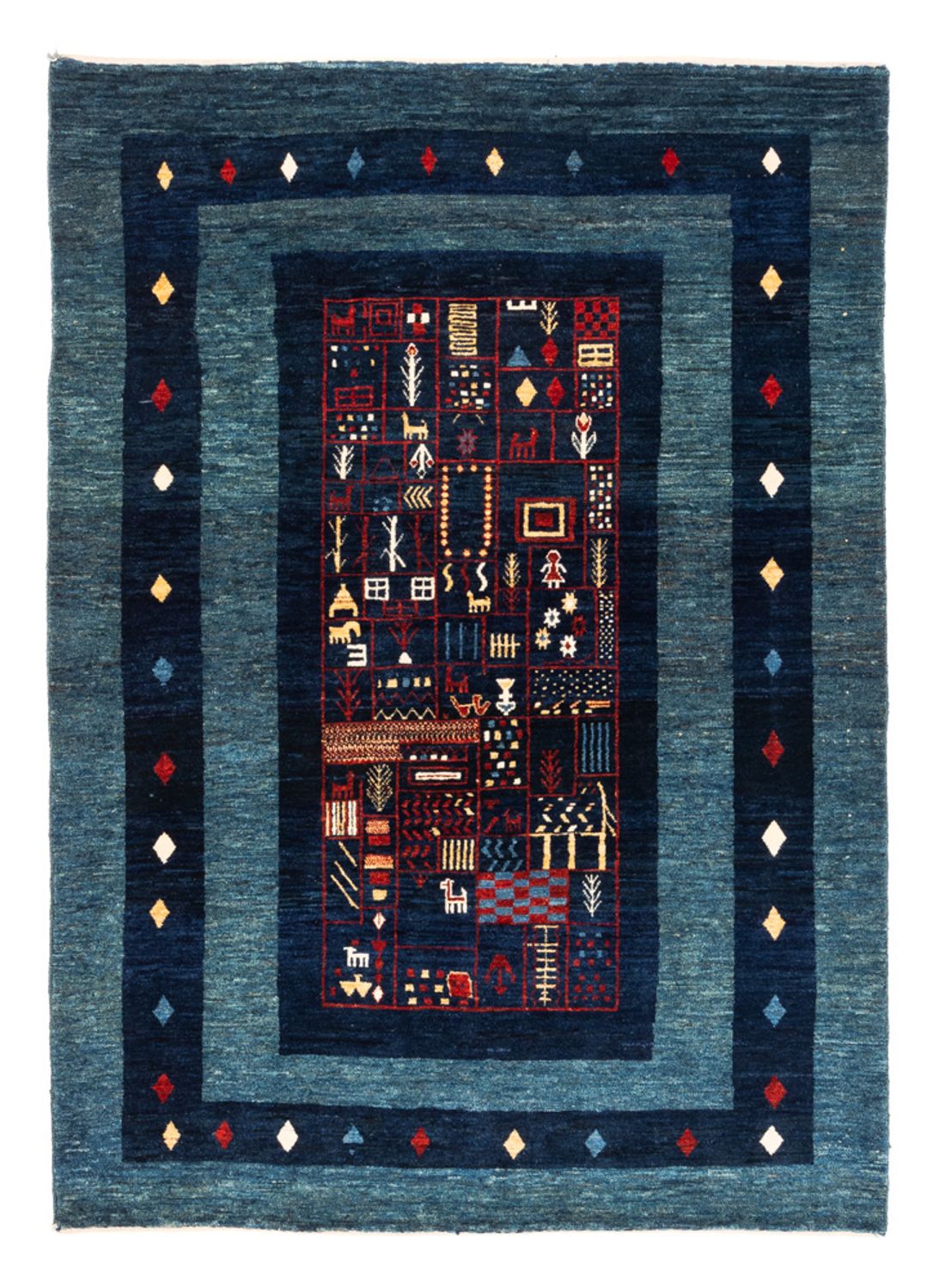 Gabbeh tapijt - Perzisch - 173 x 124 cm - blauw