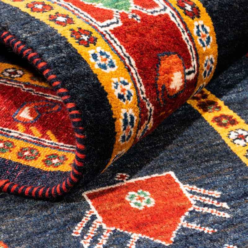 Gabbeh tapijt - Perzisch - 235 x 150 cm - donkerblauw