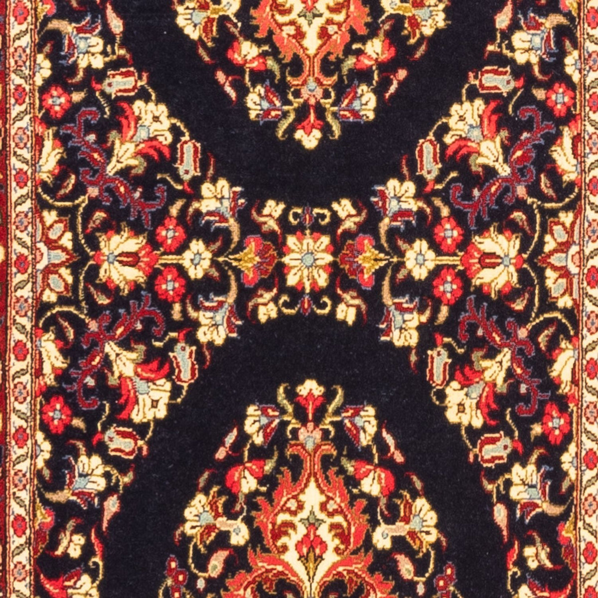 Loper Perzisch tapijt - Ghom - 217 x 63 cm - donkerblauw