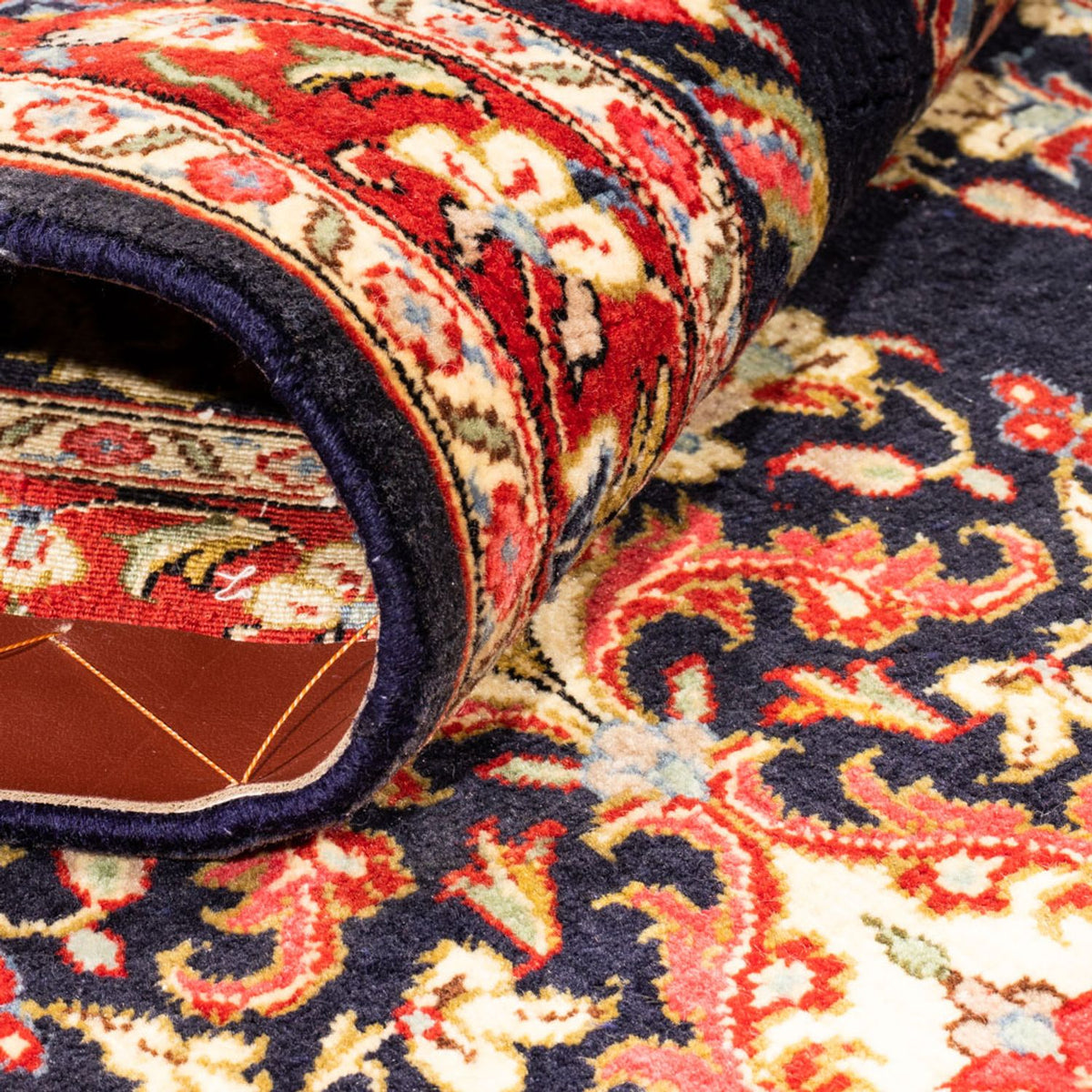 Loper Perzisch tapijt - Ghom - 217 x 63 cm - donkerblauw