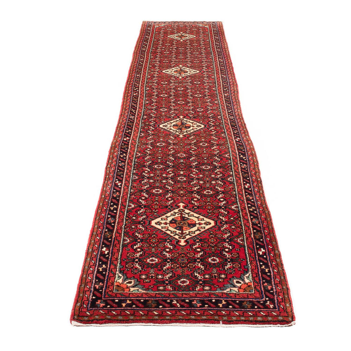 Loper Perzisch Tapijt - Nomadisch - 400 x 80 cm - donkerblauw