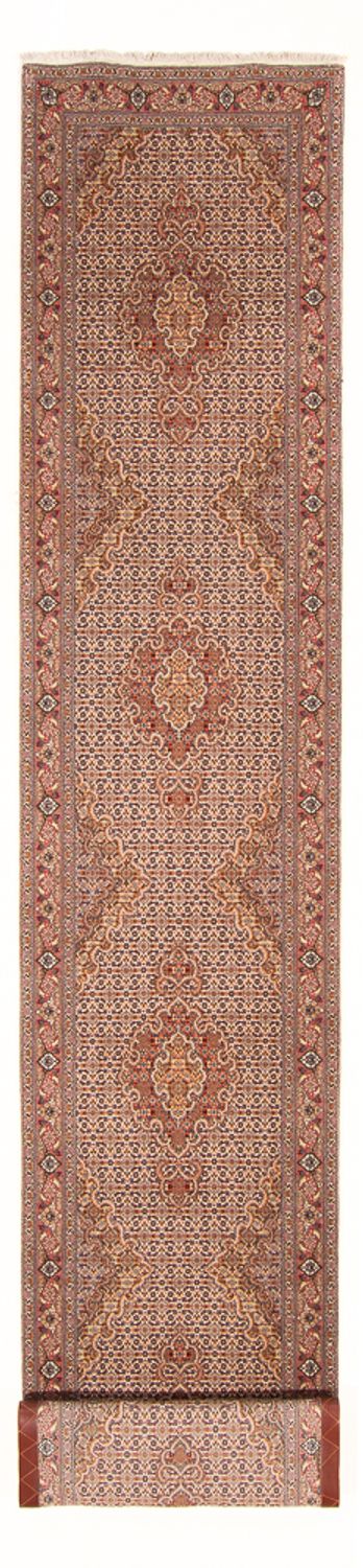 Loper Perzisch tapijt - Tabriz - Royal - 407 x 78 cm - beige