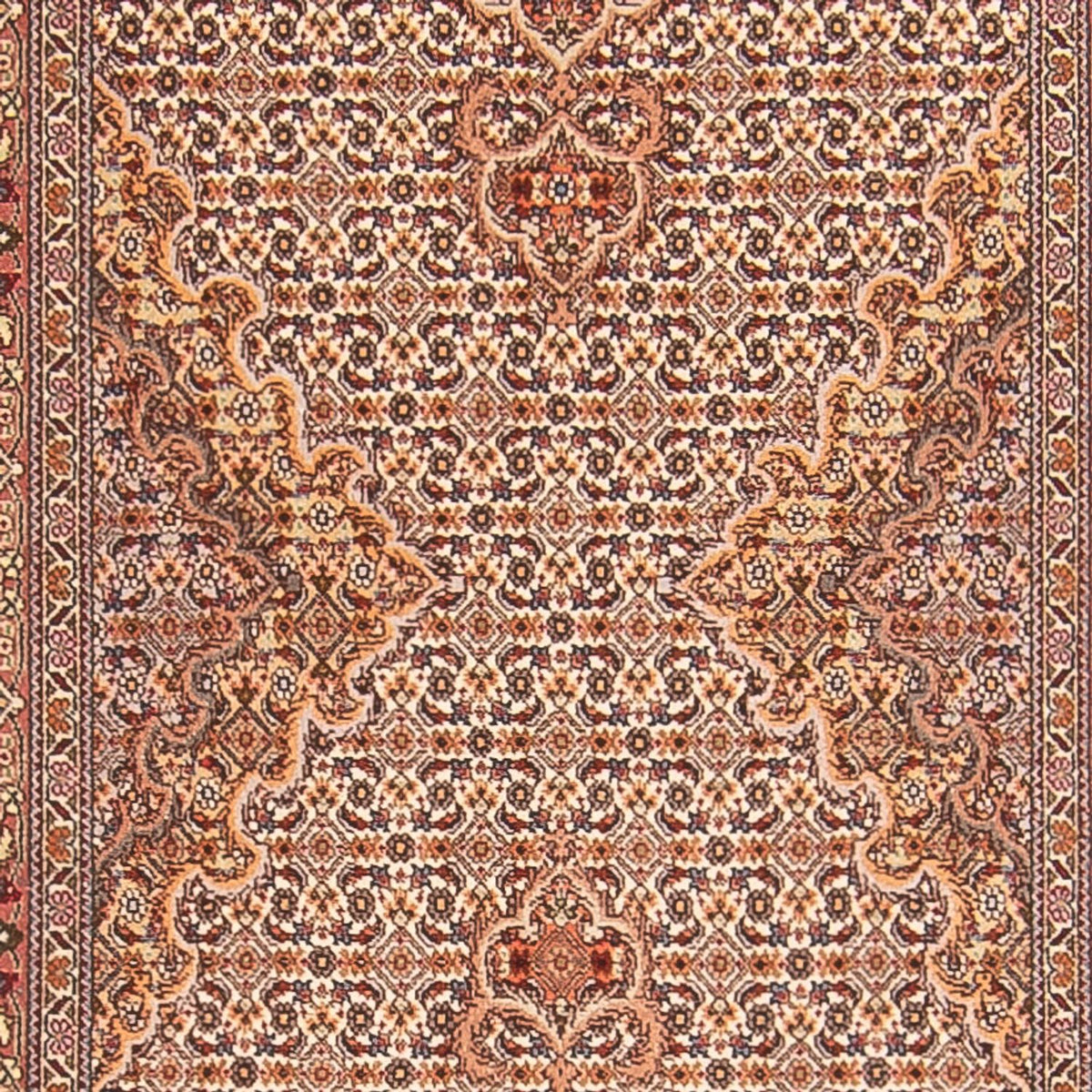 Loper Perzisch tapijt - Tabriz - Royal - 407 x 78 cm - beige