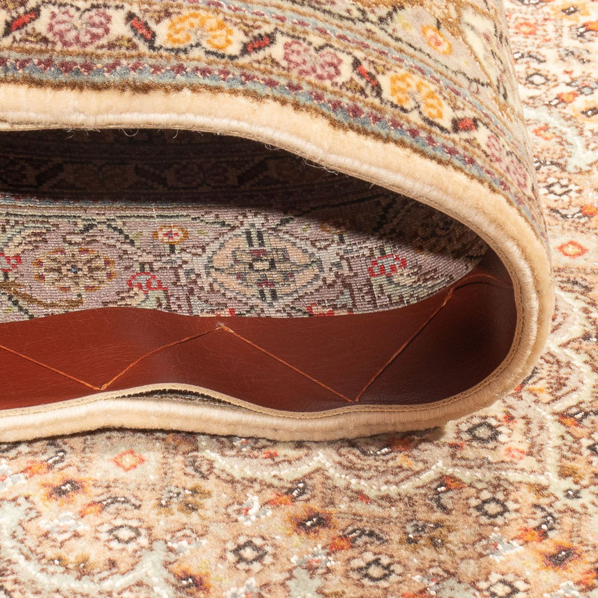 Loper Perzisch tapijt - Tabriz - Royal - 393 x 80 cm - beige