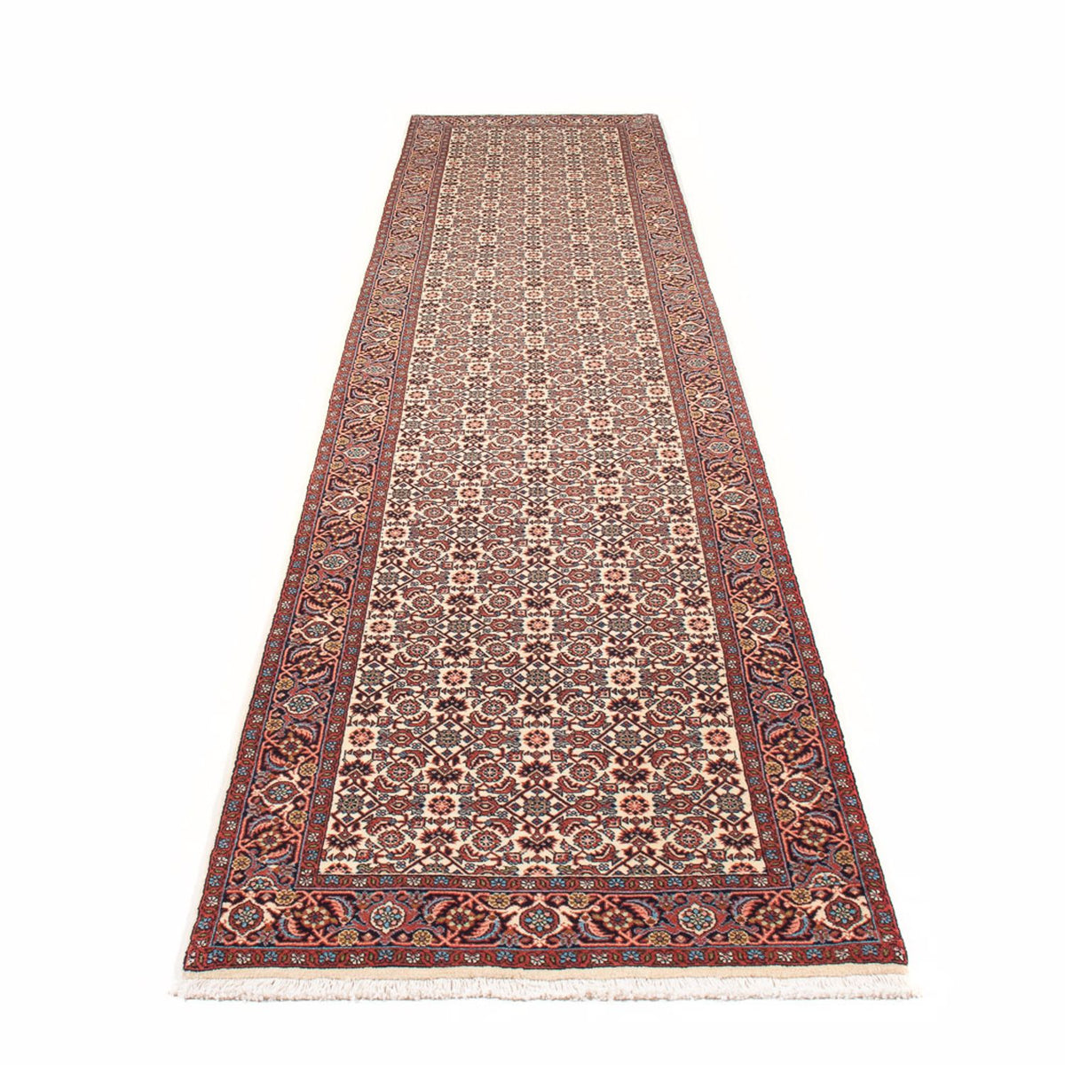 Loper Perzisch tapijt - Bijar - 398 x 85 cm - beige