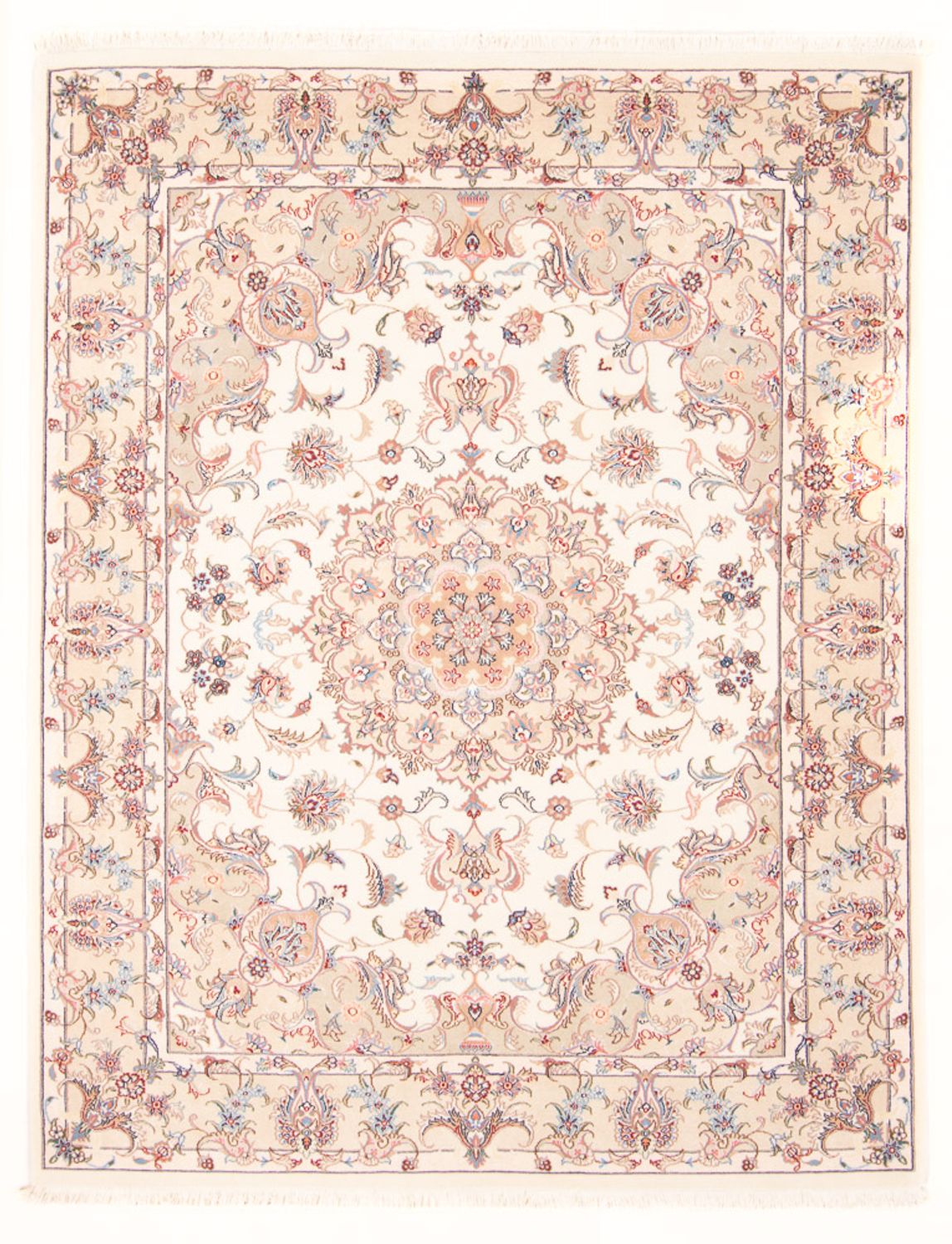 Perzisch tapijt - Tabriz - Royal - 198 x 148 cm - crème