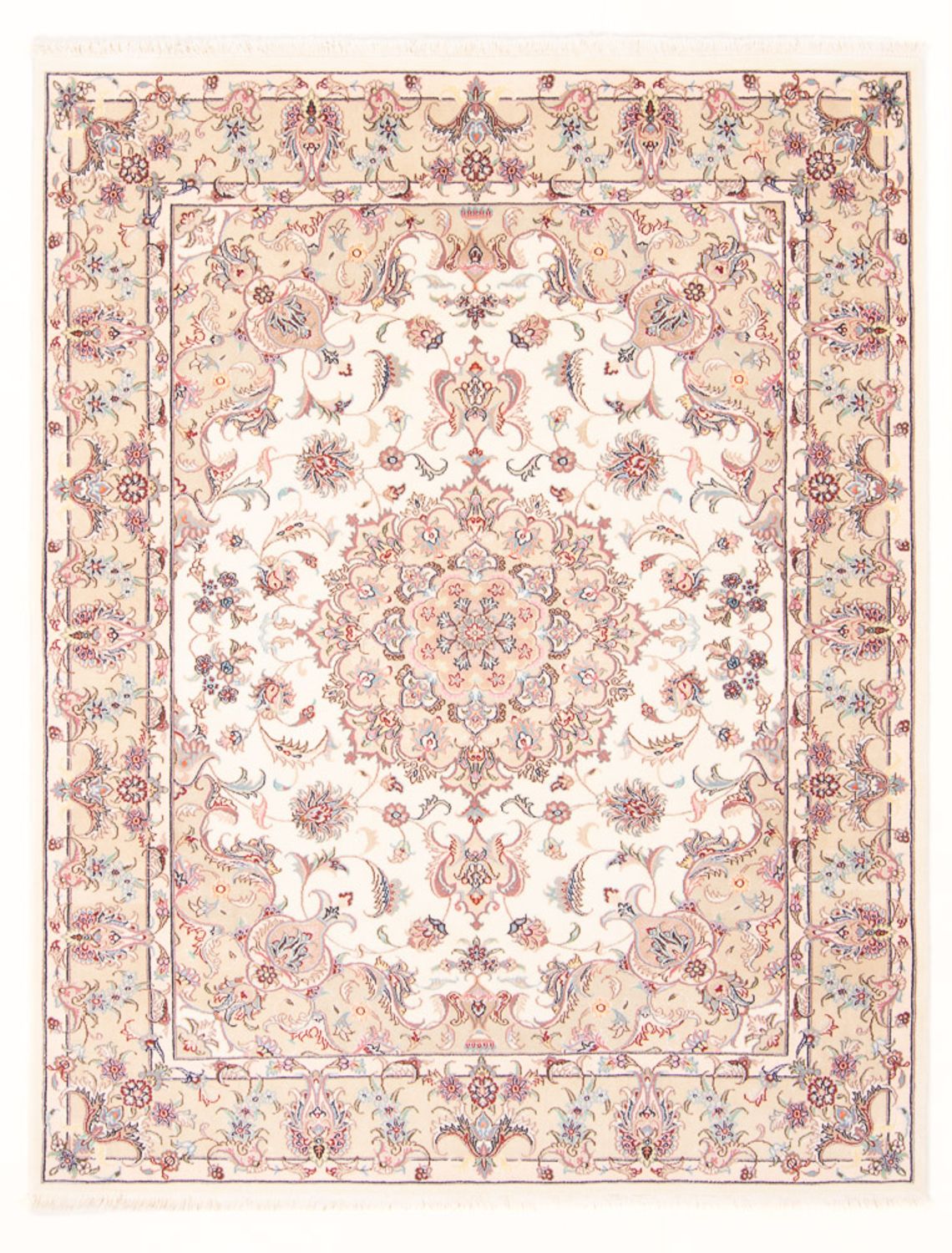 Perzisch tapijt - Tabriz - Royal - 196 x 150 cm - crème