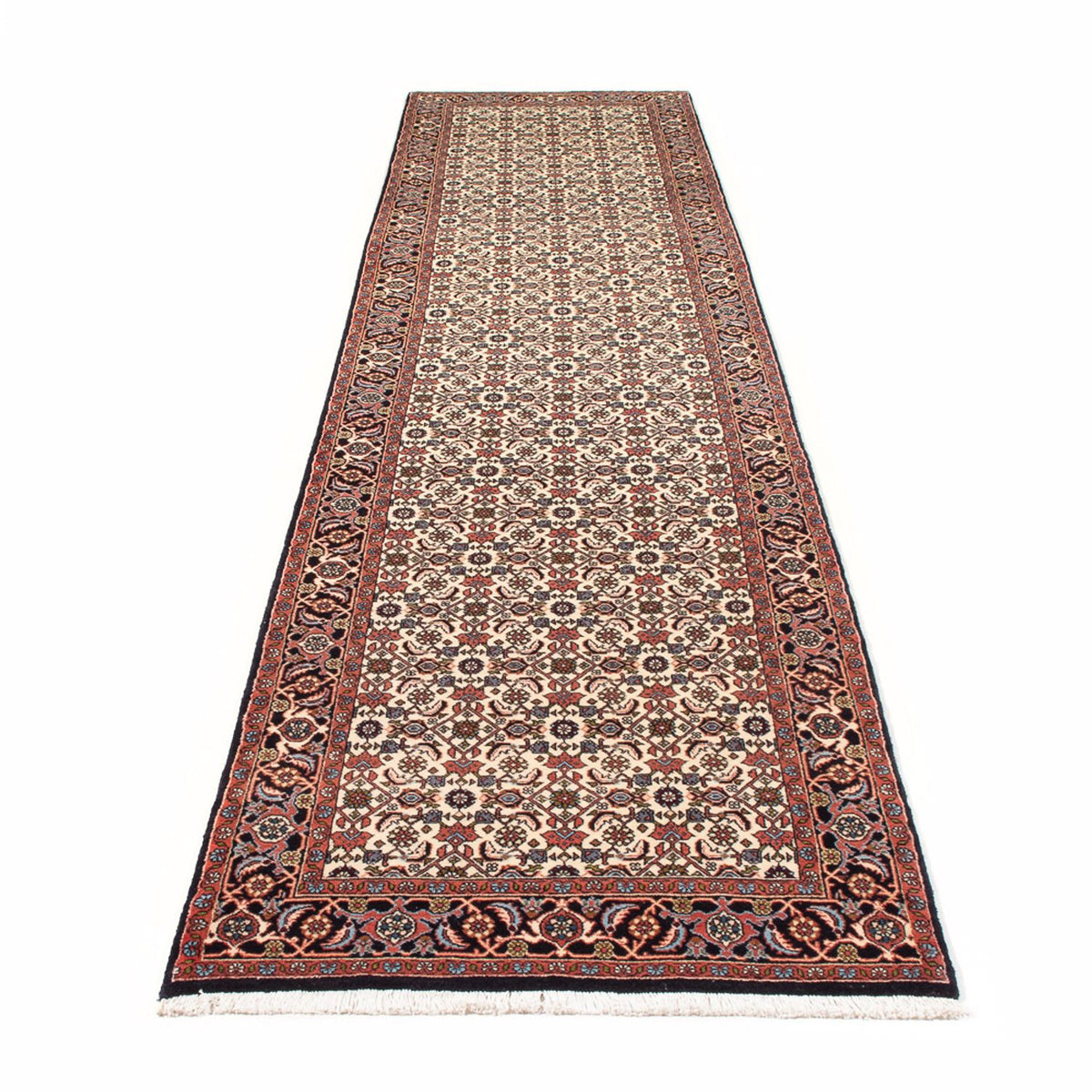 Loper Perzisch tapijt - Bijar - 383 x 85 cm - crème