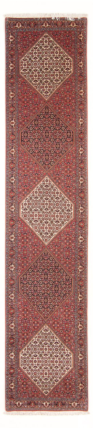 Loper Perzisch tapijt - Bijar - 384 x 77 cm - rood