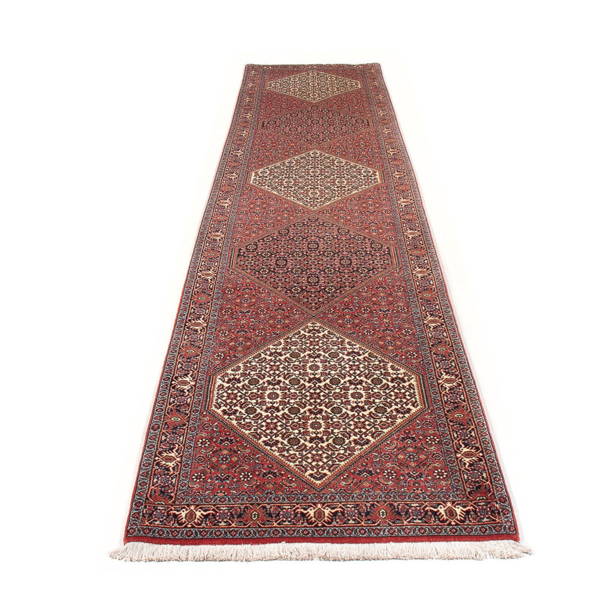 Loper Perzisch tapijt - Bijar - 384 x 77 cm - rood