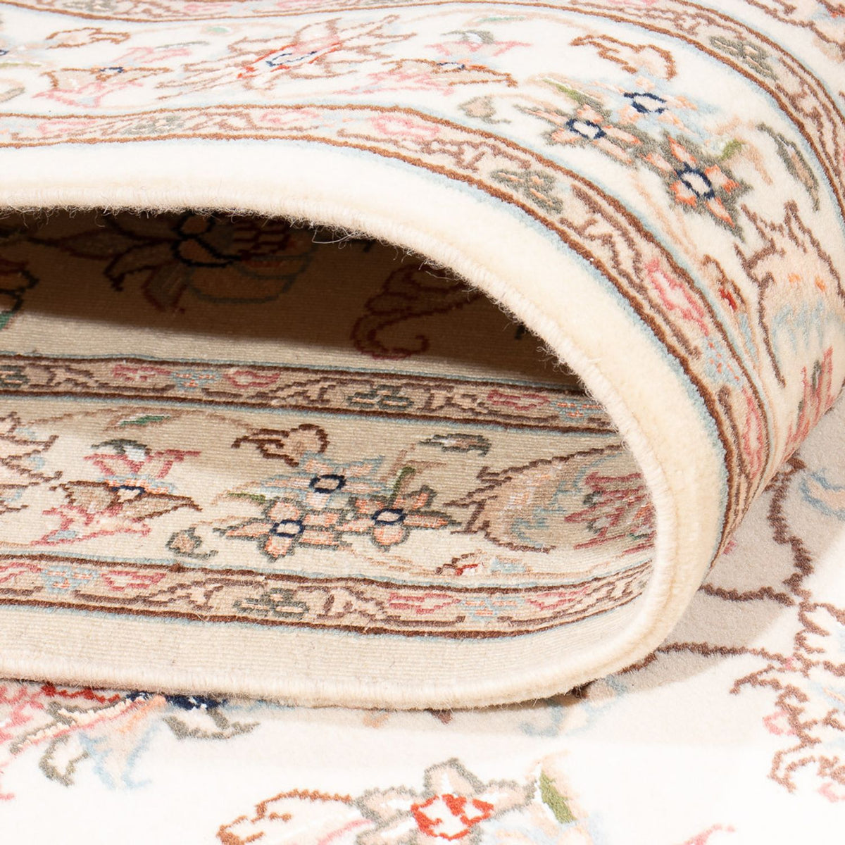 Loper Perzisch tapijt - Tabriz - Royal - 298 x 91 cm - crème