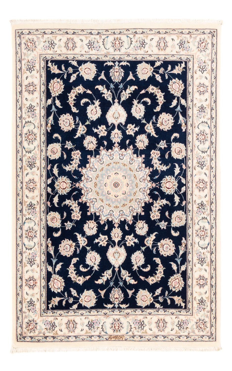 Perzisch tapijt - Nain - Premium - 161 x 105 cm - donkerblauw