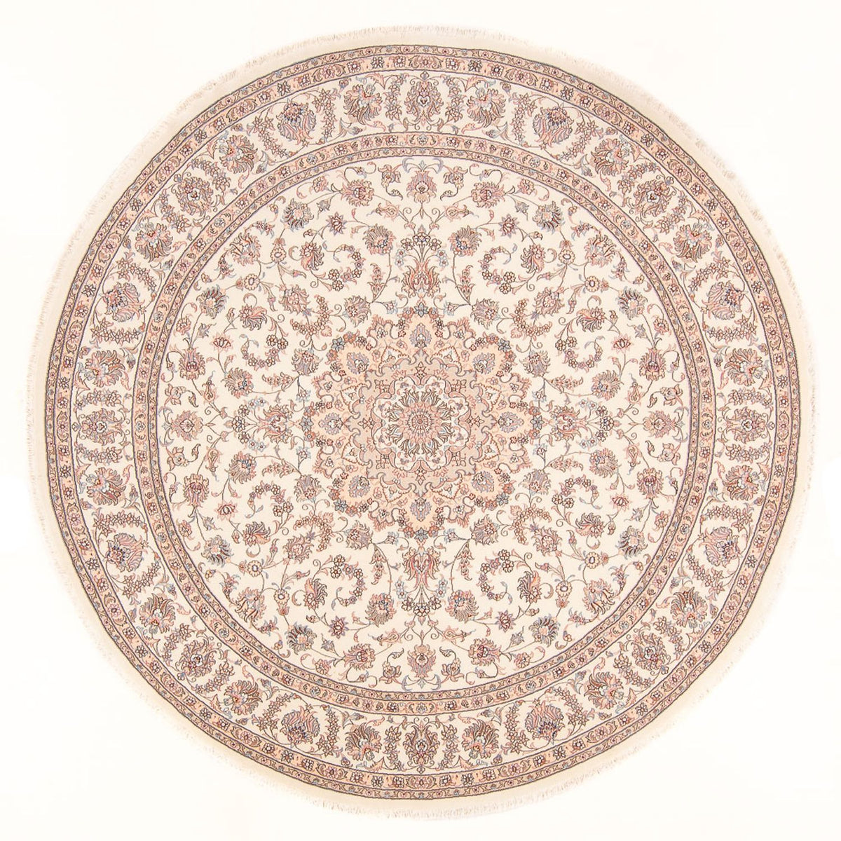 Perzisch tapijt - Tabriz - Royal rond  - 250 x 250 cm - crème